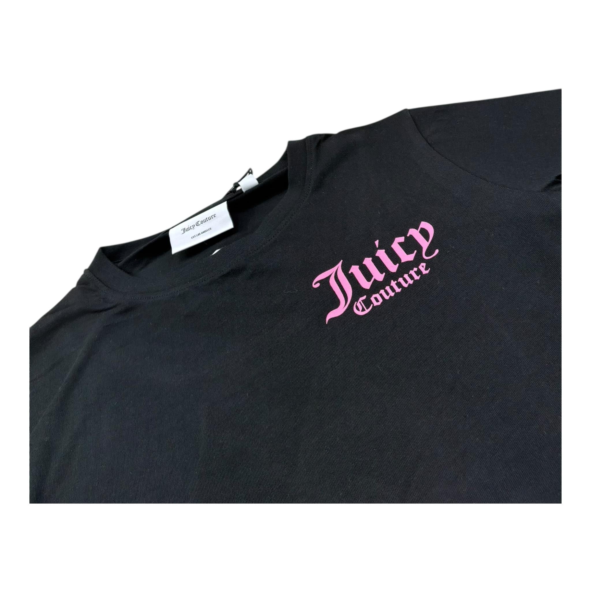 Juicy Couture T-Shirt Crop con Finta Canotta Bicolore per Bambina JBX6691 NERO/BIANCO JUICY COUTURE 