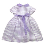 Ilfarobimbi Abito Mezza Manica Bicolore con Fantasia A Righe per Bambina IFB50584 BIANCO/LILLA ILFAROBIMBI 