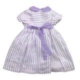 Ilfarobimbi Abito Mezza Manica Bicolore con Fantasia A Righe per Bambina IFB50584 BIANCO/LILLA ILFAROBIMBI 