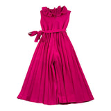Illiana Tua Full Sleeve Solid Color With Fuchsia Ruffles For Girls