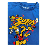 GUESS shirt girocollo tinta unita con stampa Cobalto per Bambino N4YI13K8HM4X COBALTO GUESS 