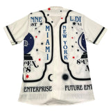 Louis Dieudonne' Cream Print Half Sleeve Shirt For Boys