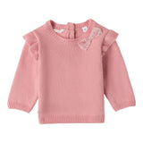 MINI BANDA maglia girocollo tinta unita con fiocco Rosa per Neonata 3A744 ROSA MINI BANDA 
