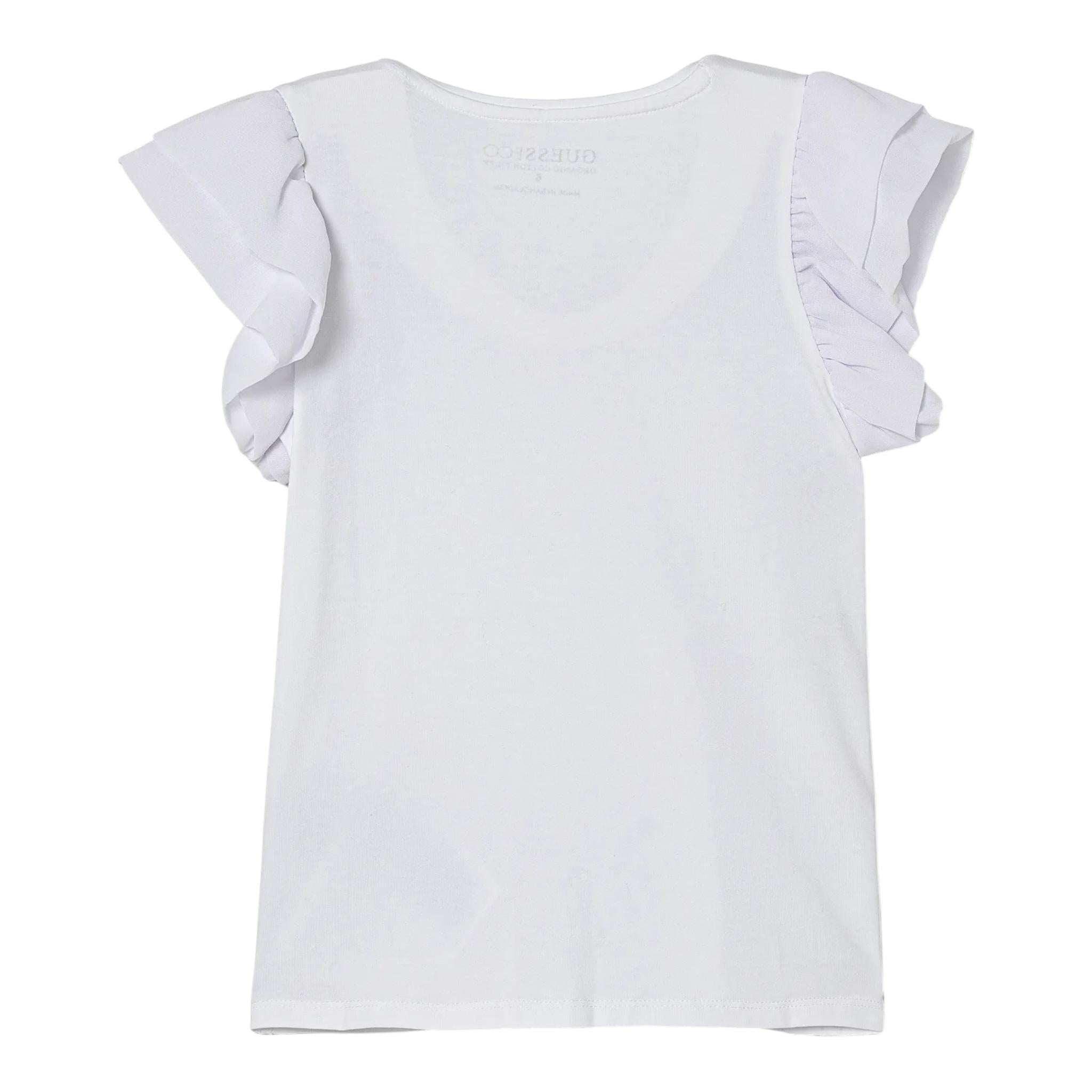 Guess T-Shirt Tinta Unita con Stampa per Neonata K5RI14K6YW4N BIANCO GUESS 