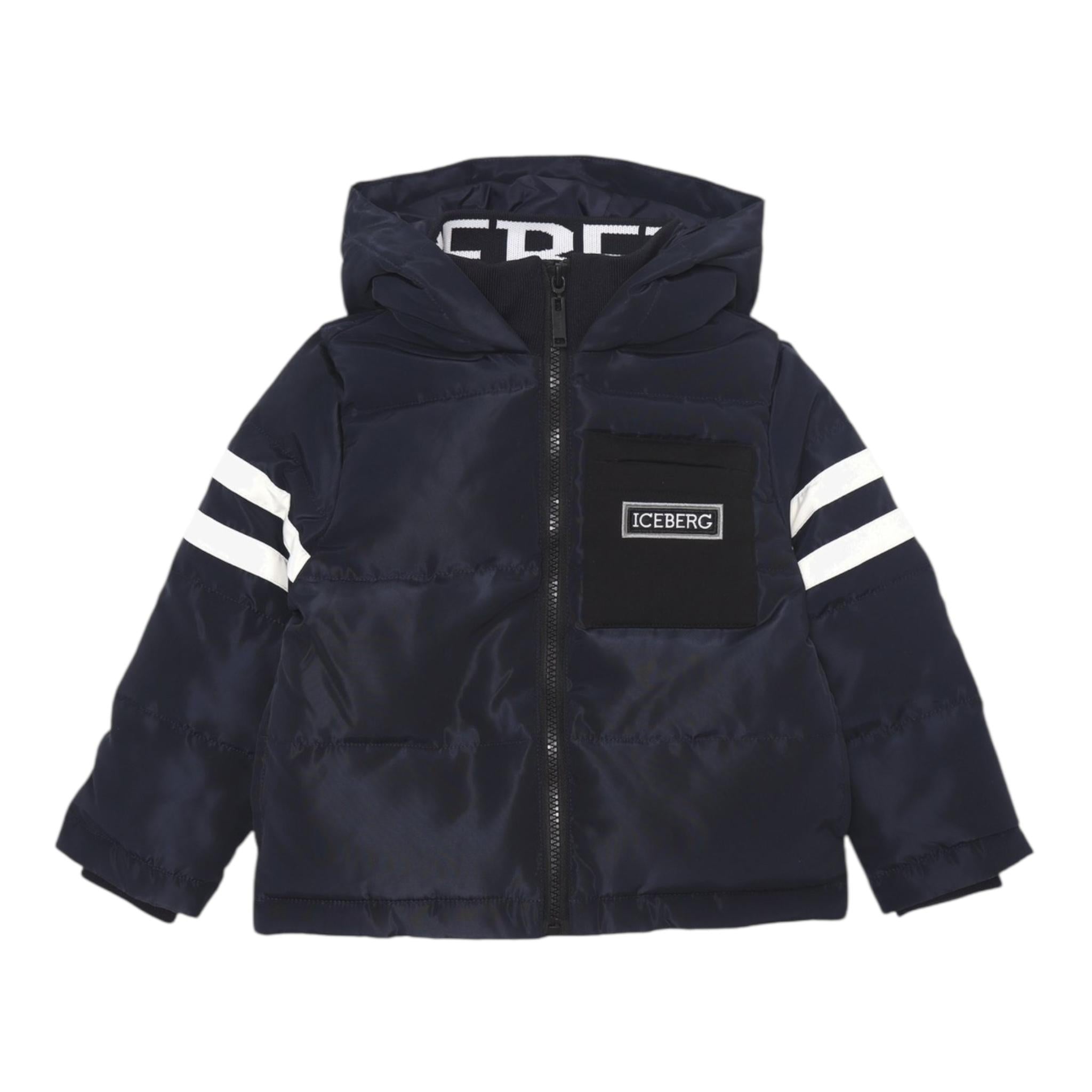 ICEBERG giubbino tinta unita con zip e cappuccio Blu per Neonato GBICE5303B BLU ICEBERG 