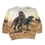 Molo Sweatshirt Closed Round Neck Dinosaur Print Beige For Newborn
