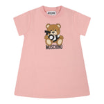 Moschino Abito Girocollo Tinta Unita con Stampa per Neonata MDV0C9XXX ROSA MOSCHINO 