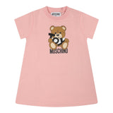 Moschino Abito Girocollo Tinta Unita con Stampa per Neonata MDV0C9XXX ROSA MOSCHINO 