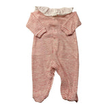 Lalalu' Pink Striped Long Sleeve Romper for Baby Girl
