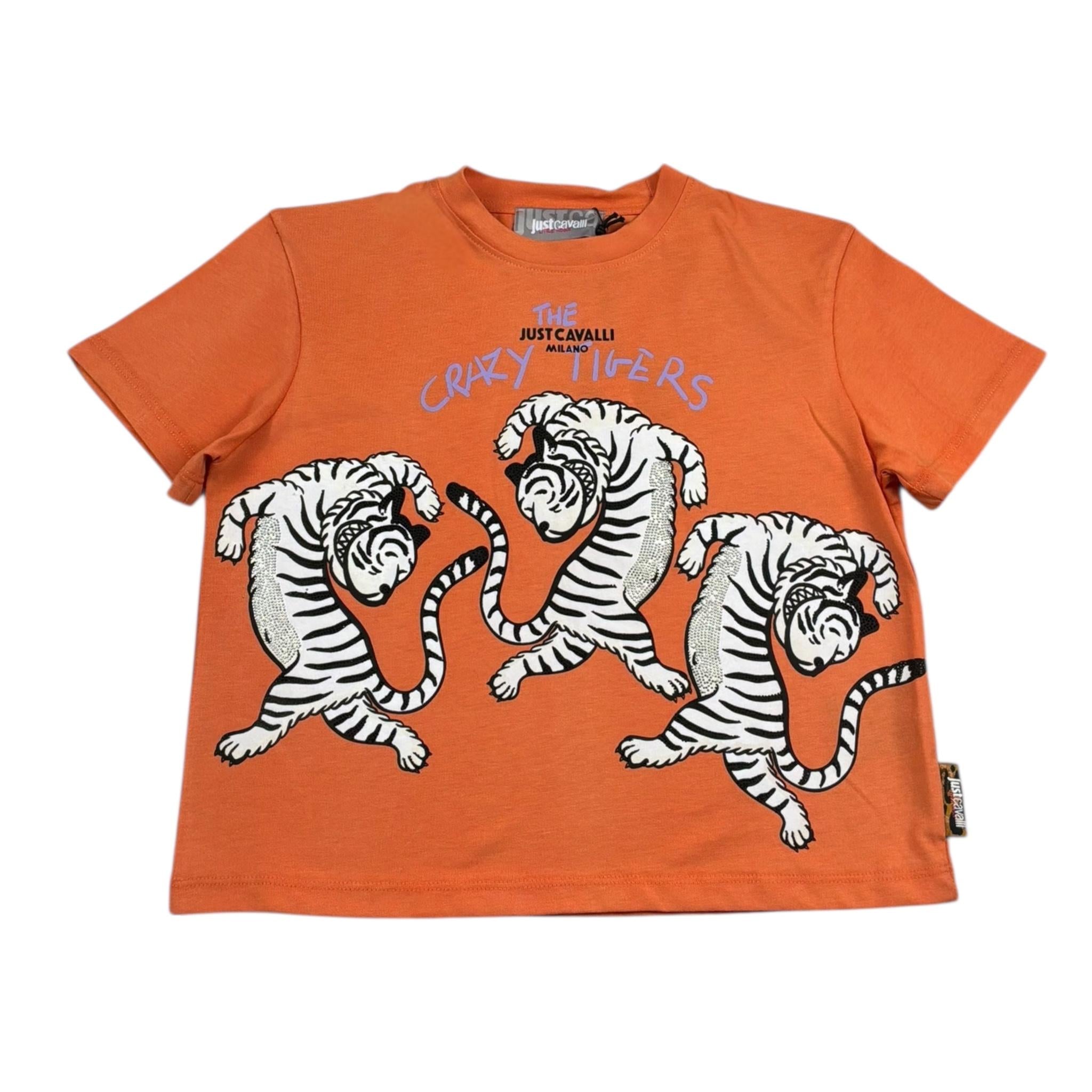 Just Cavalli T-Shirt Girocollo Modello Crop con Stampa per Bambina JGP26091TS ARANCIONE JUST CAVALLI 