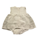 Lalalu' Pagliaccetto Giromanica Tinta Unita con Trafori per Neonata PLGC BIANCO LALALU' 