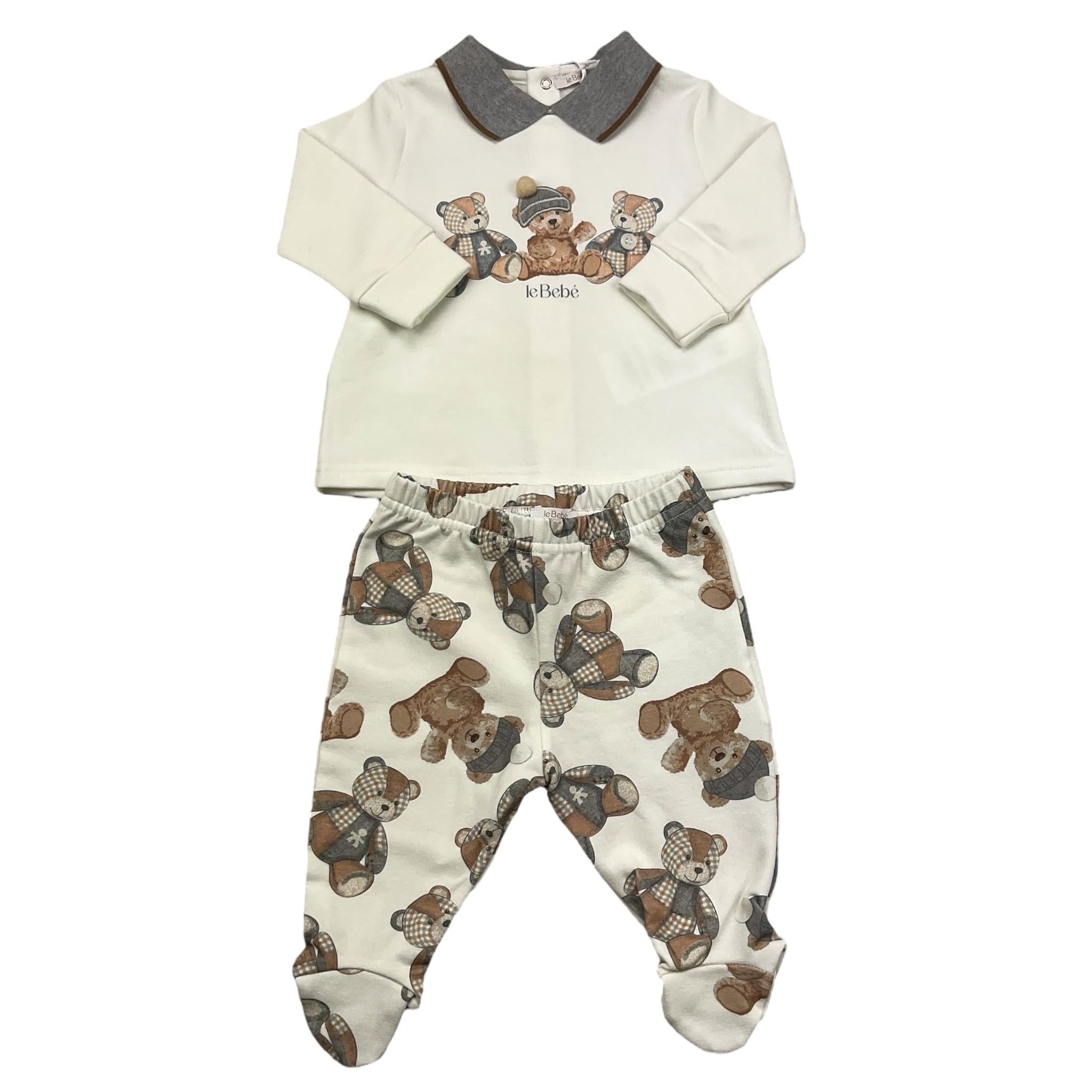 LE BEBE' completo 2 pezzi shirt-ghettina tinta unita Bianco per Neonato LBB4718 BIANCO LE BEBE' 