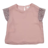 Vicolo Solid Color Pink Half Sleeve Shirt For Girls