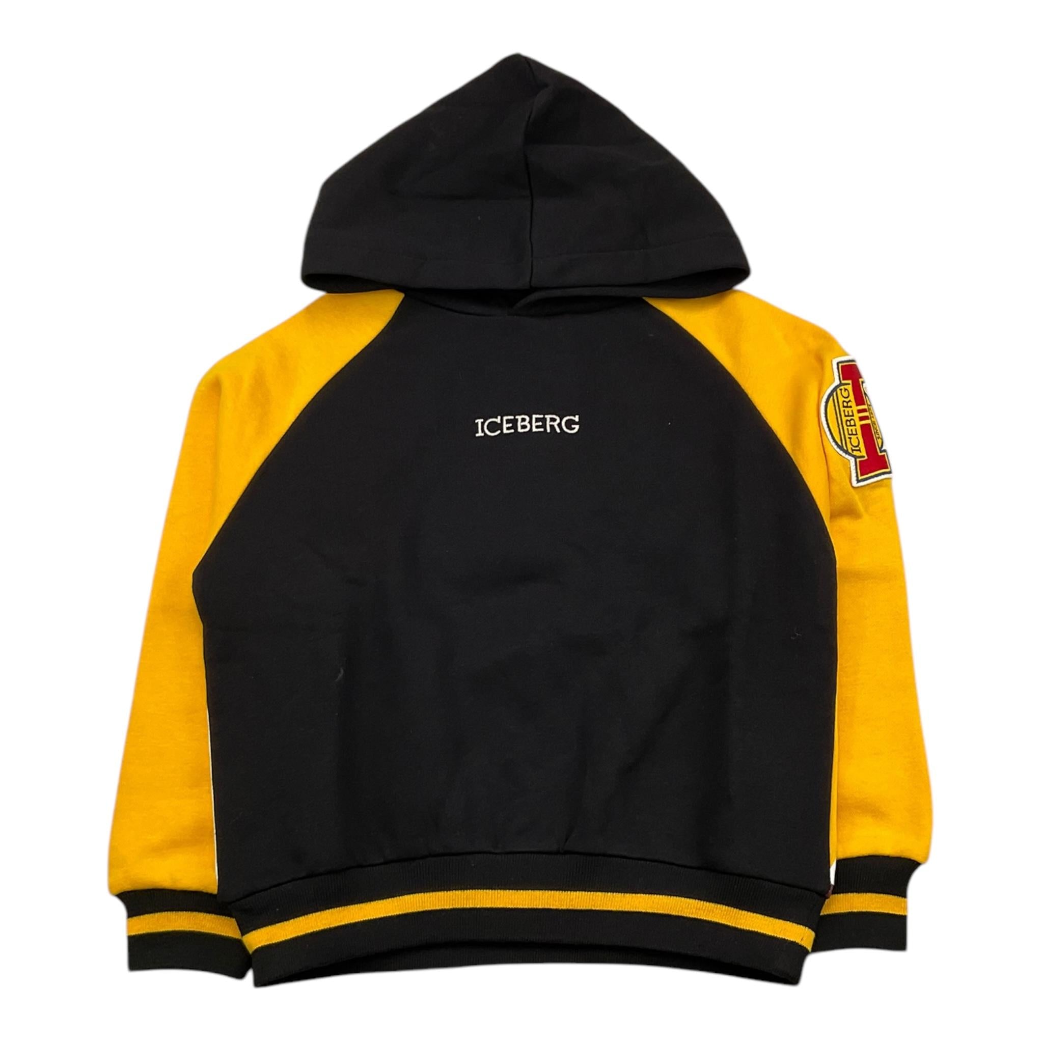 ICEBERG felpa chiusa con cappuccio bicolore Nero/giallo per Bambino MFICE5311J NERO/GIALLO ICEBERG 