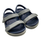Crocs Solid Color Rubber Sandals With Contrast Bands Blue/Gray For Baby