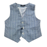 Manuel & Frank Gilet Tinta Unita con Fantasia per Bambino MF5193B AZZURRO MANUEL & FRANK 