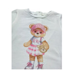 Le Bebe T-Shirt Girocollo Tinta Unita con Stampa per Neonata LBG6440 BIANCO LE BEBE 