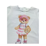 Le Bebe T-Shirt Girocollo Tinta Unita con Stampa per Neonata LBG6440 BIANCO LE BEBE 