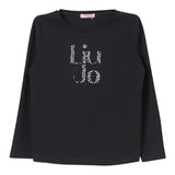 LIU JO shirt girocollo tinta unita con stampa e applicazioni Nero per Bambina GF4093XX NERO LIU JO 