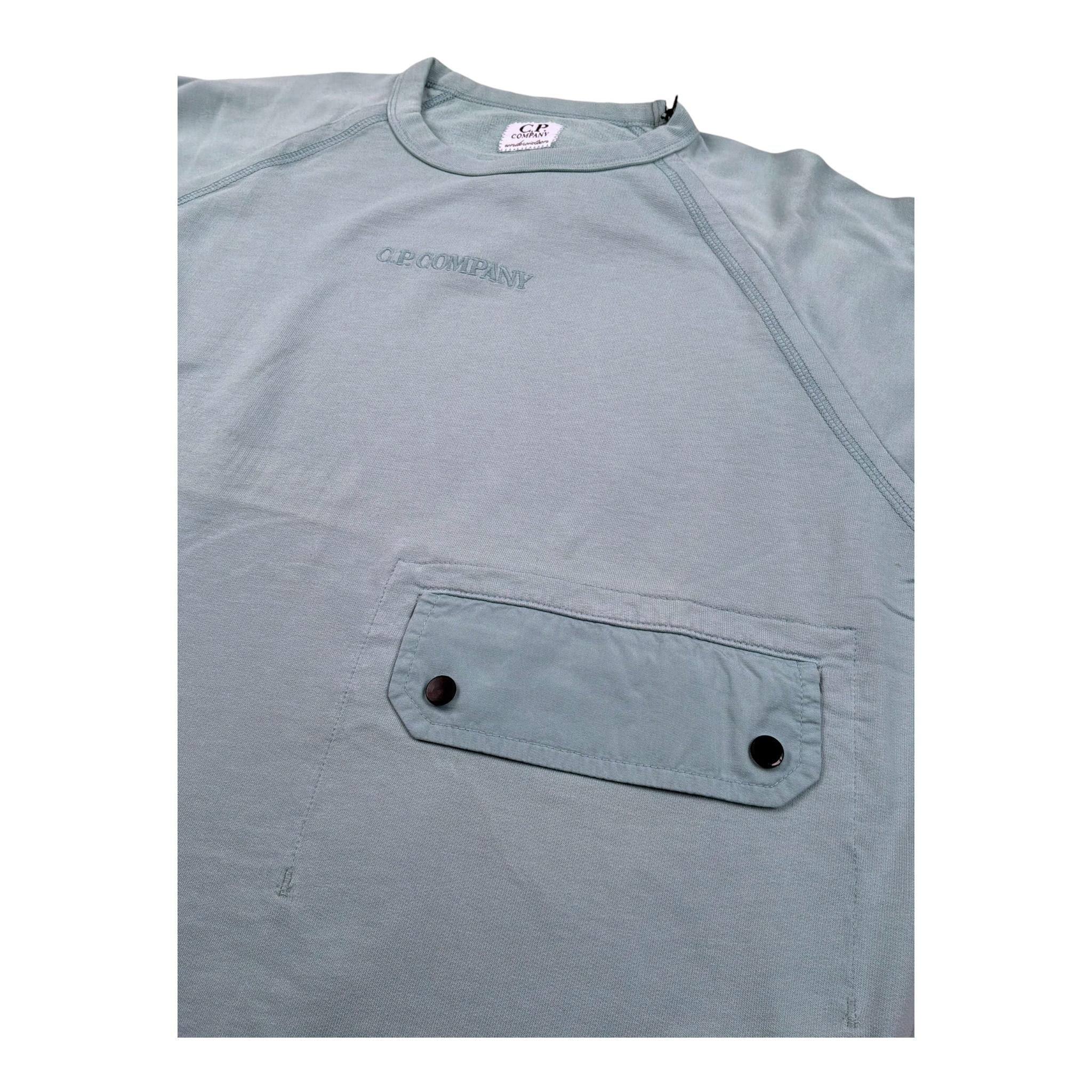 C.P. Company Felpa Chiusa Girocollo Tinta Unita per Bambino CUF015 VERDE ACQUA C.P. COMPANY 