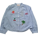 Saint Barth Camicia Manica Lunga Fantasia Quadretti per Bambina LIONA BLU SAINT BARTH 