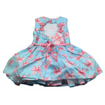 Daga Collection Abito Giromanica Tinta Unita con Stampa Fiocchi per Neonata M10061 AZZURRO DAGA COLLECTION 