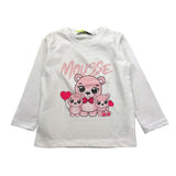 MOUSSE shirt girocollo tinta unita con stampa Bianco per Bambina BEARRR BIANCO MOUSSE 