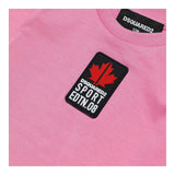DSQUARED2 shirt girocollo tinta unita con stampa logo Rosa per Neonata DQ1879N ROSA DSQUARED2 