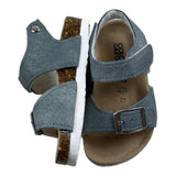 Colors Of California Solid Color Sandals With Contrast Sole Blue For Newborn
