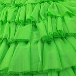 Y-Clu Abito Tinta Unita con Balze per Bambina Y19170 VERDE Y-CLU 