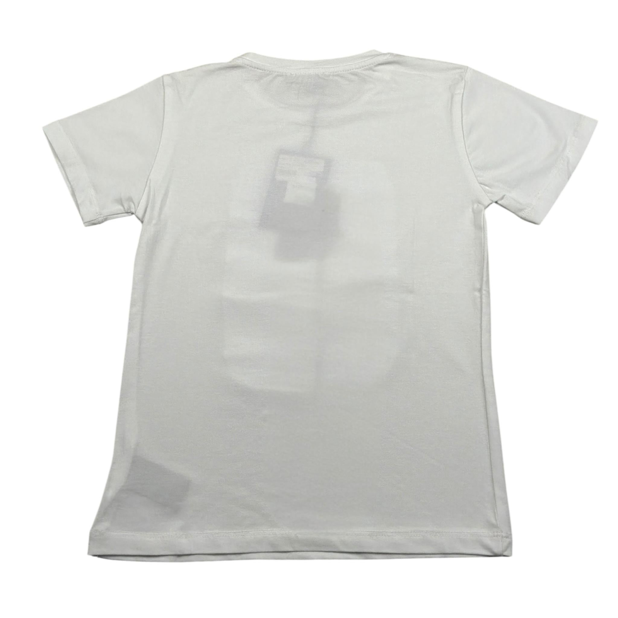 Never Too T-Shirt Girocollo tinta unita con Stampa Bianco per Bambino NT1596R BIANCO NEVER TOO 