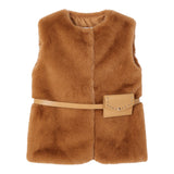 MAYORAL gilet tinta unita con borsetta Marrone per Bambina 4365 MARRONE MAYORAL 