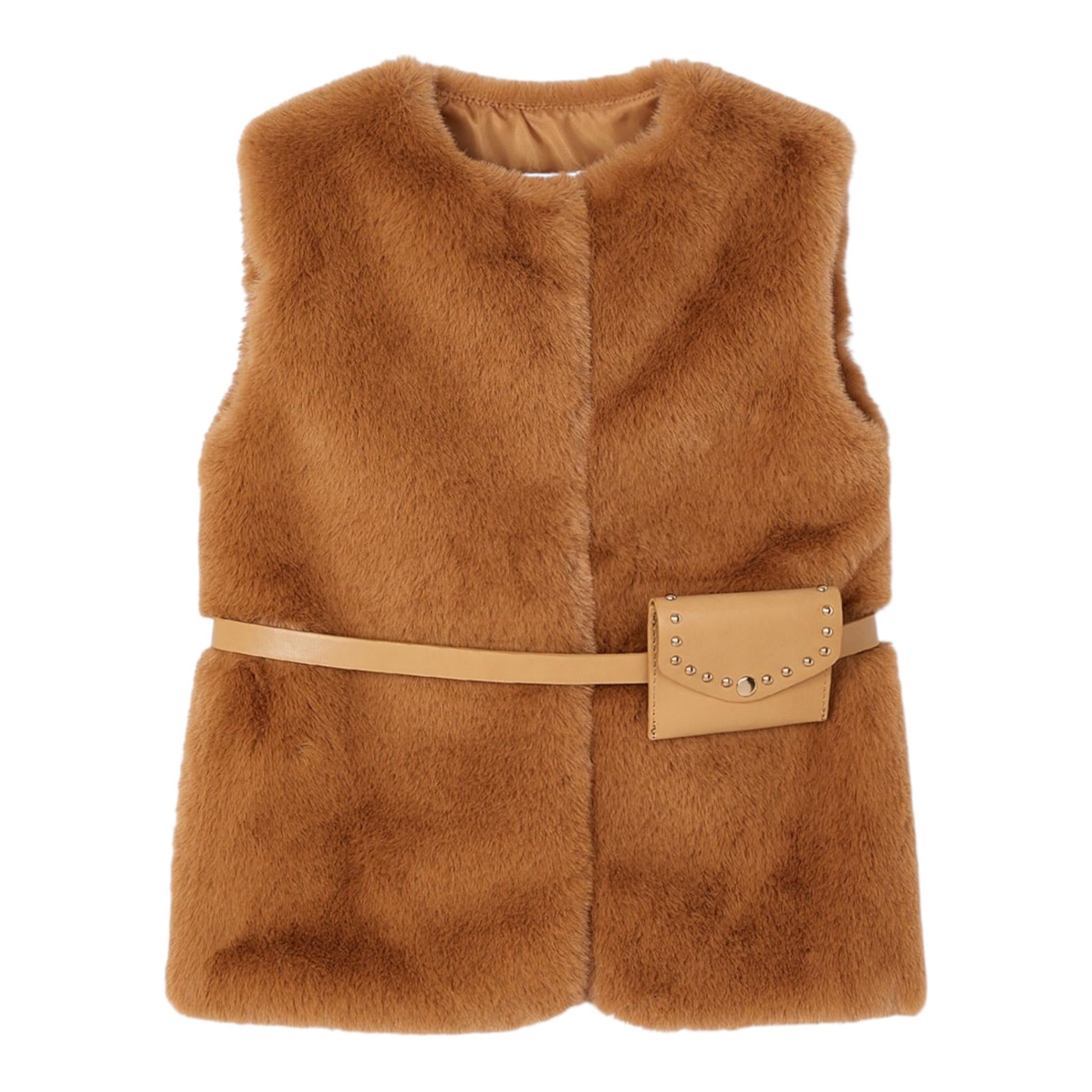 MAYORAL gilet tinta unita con borsetta Marrone per Bambina 4365 MARRONE MAYORAL 