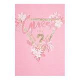 Guess T-Shirt Girocollo Tinta Unita con Stampa per Neonata K5GI14K6YW4N ROSA GUESS 