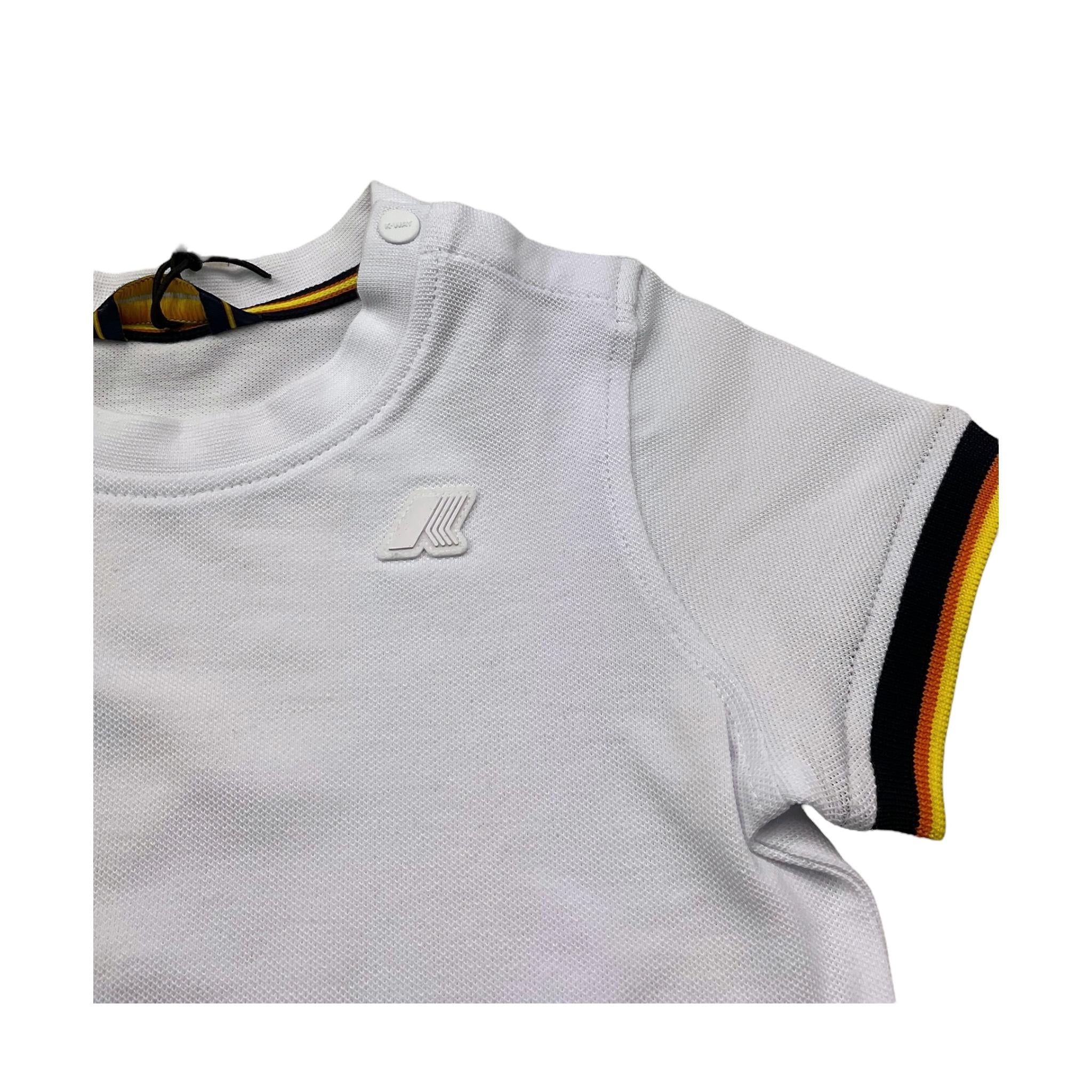 K-Way T-Shirt Girocollo Tinta Unita per Neonato K71375W BIANCO K-WAY 