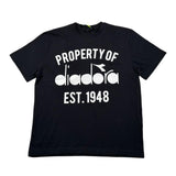 Diadora T-Shirt Girocollo Tinta Unita con Stampa per Bambino F4DIJBTH015 NERO DIADORA 