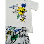 Cesare Paciotti Completo 2 Pezzi T-Shirt-Bermuda tinta unita con Stampa Bianco per Neonato COMP5124BXX BIANCO CESARE PACIOTTI 