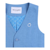 Trussardi Solid Color Vest with Light Blue Logo Print for Boys