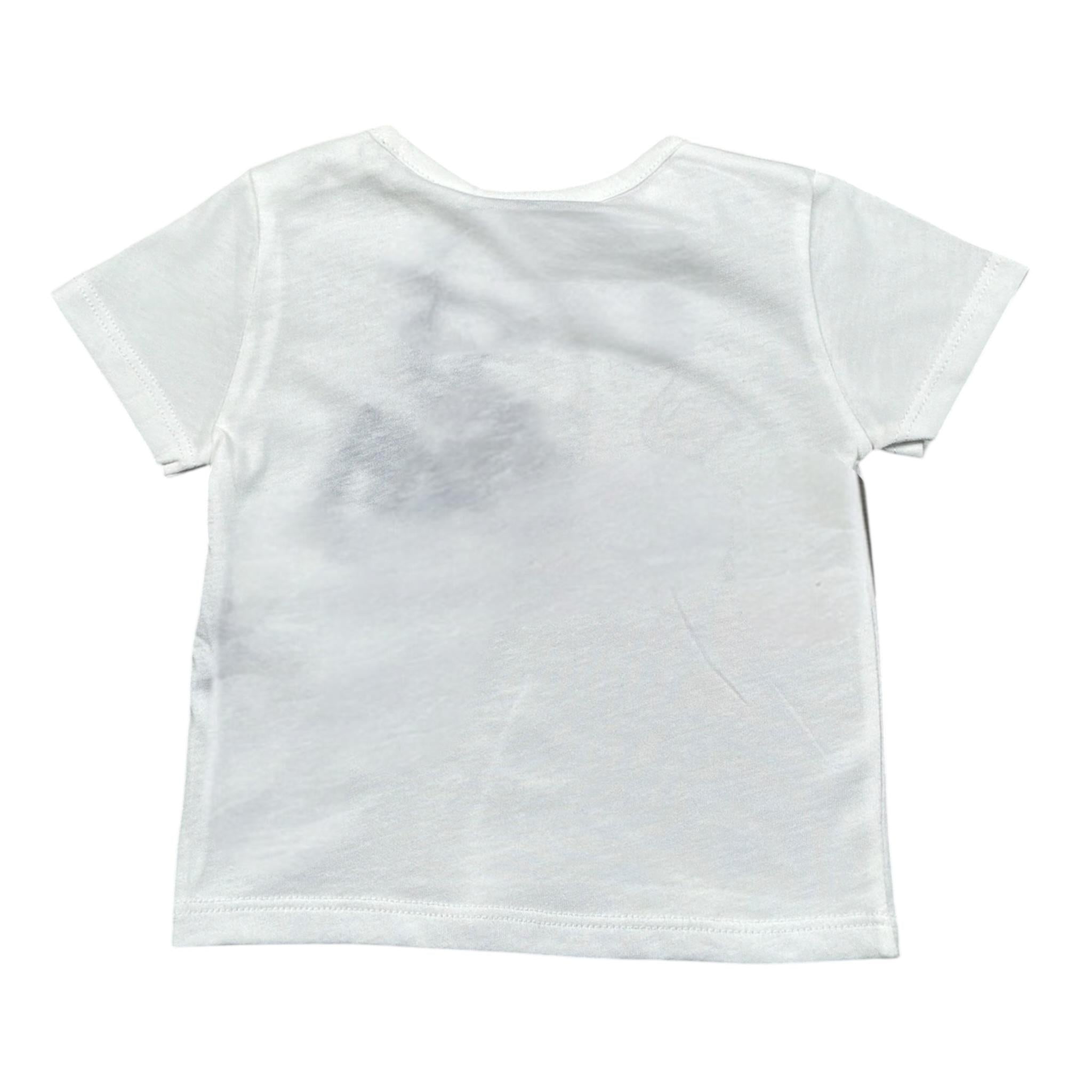 Please T-Shirt Girocollo tinta unita con Stampa Bianco per Neonata MBF8030G20 BIANCO PLEASE 