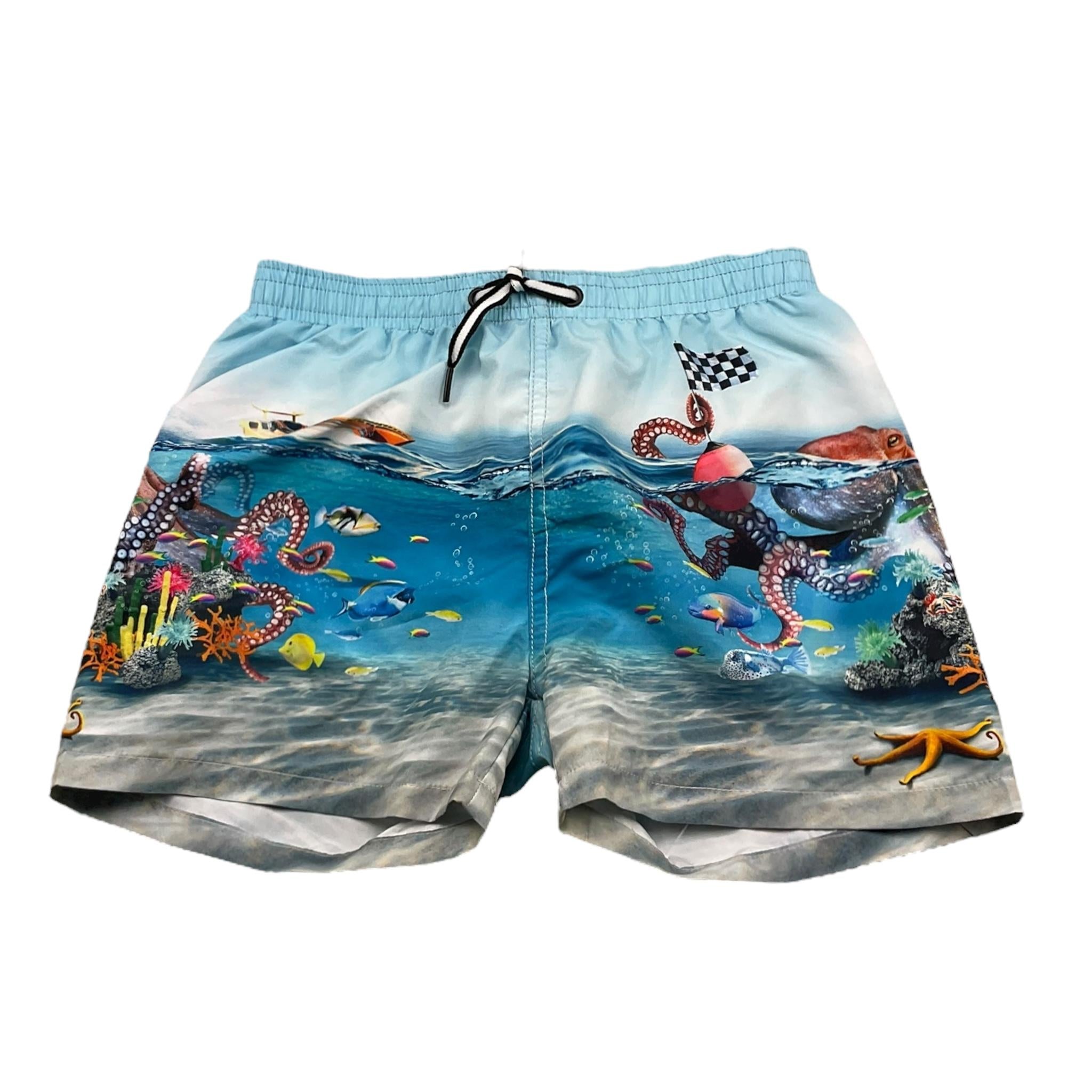 Molo Costume Modello Boxer Tinta Unita con Stampa per Bambino 8S22P405 AZZURRO MOLO 