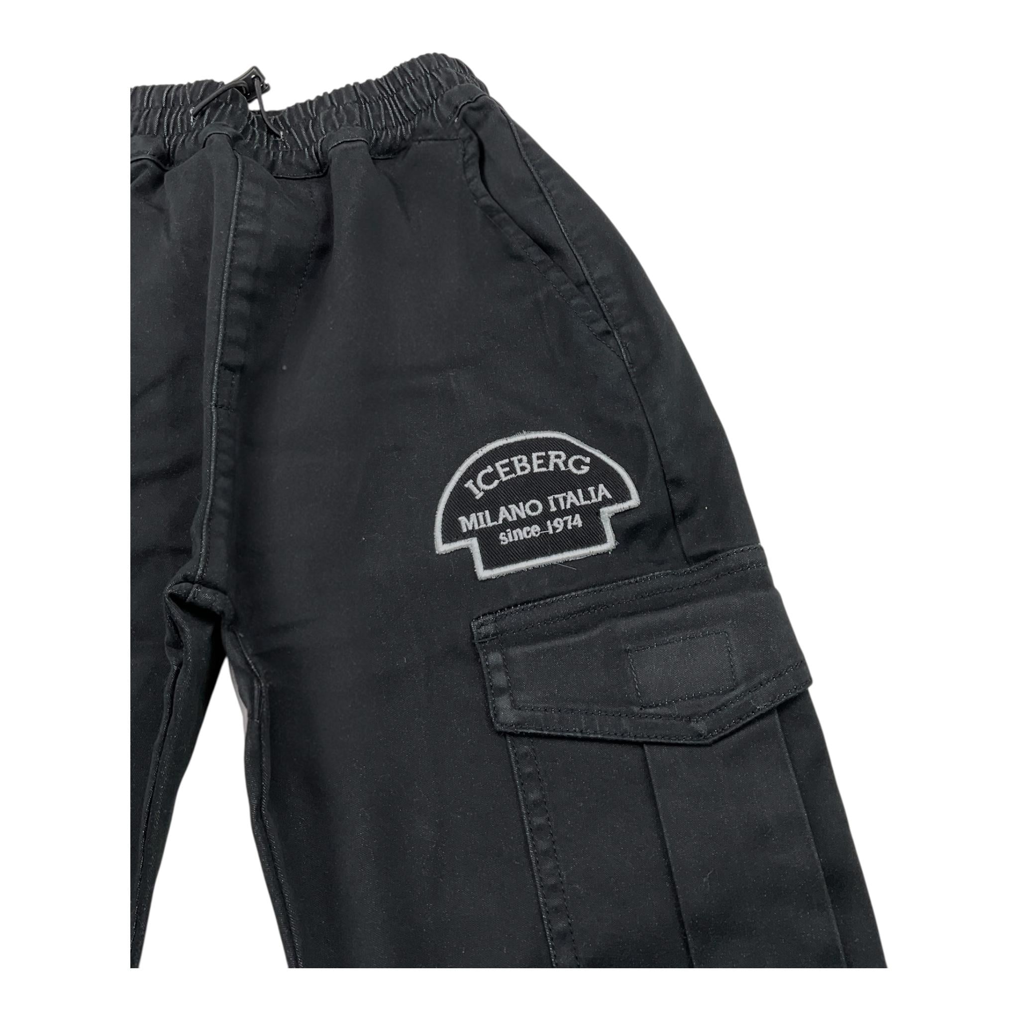 ICEBERG pantalone tinta unita con tasconi ed elastico in vita Nero per Bambino PTICE5301JXX NERO ICEBERG 