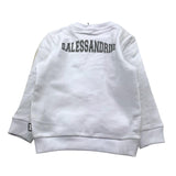 DANIELE ALESSANDRINI felpa girocollo tinta unita con stampa Bianco per Neonato 1291F00032XX BIANCO DANIELE ALESSANDRINI 