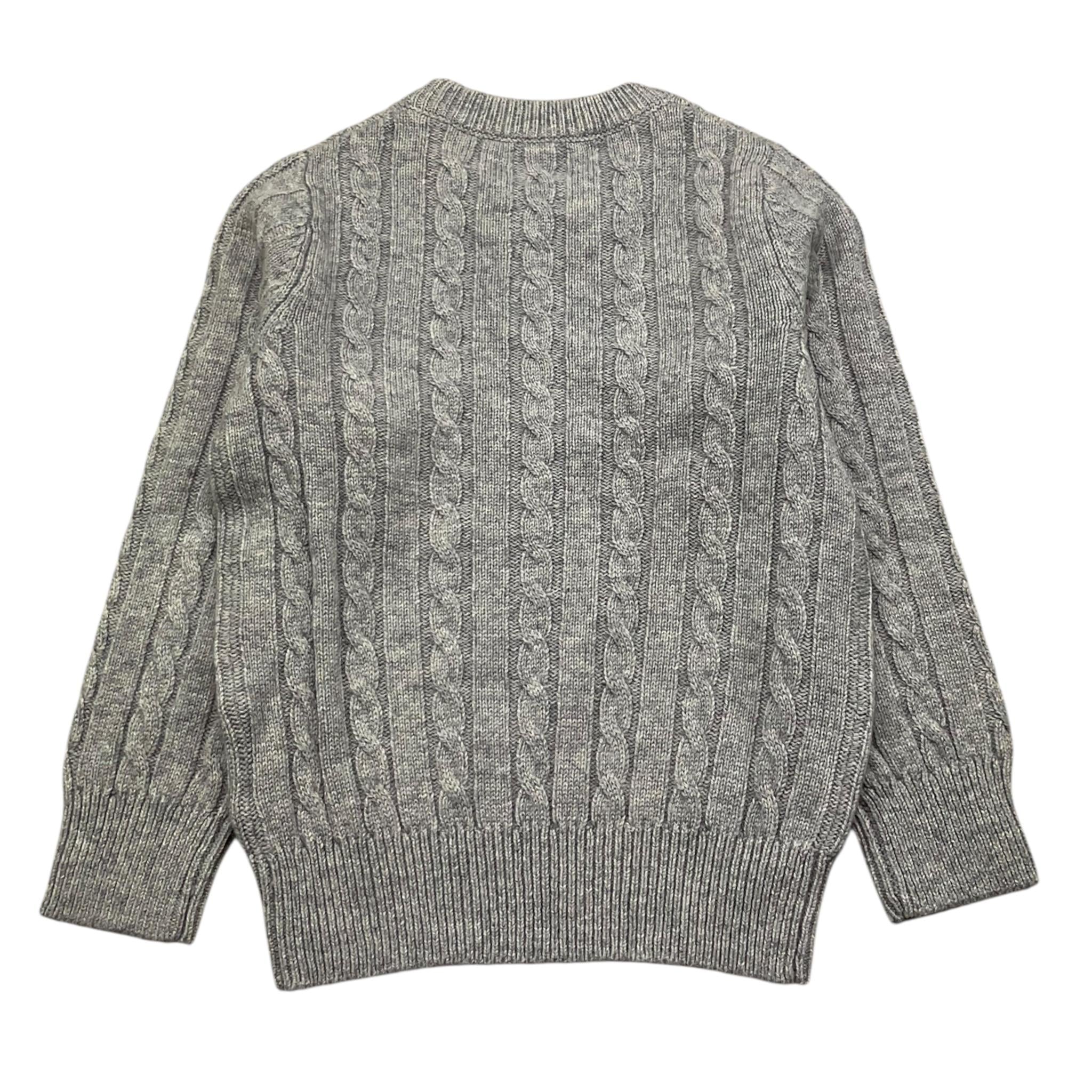SUN68 maglia girocollo tinta unita con ricamo logo Grigio per Bambino K44355X GRIGIO SUN68 