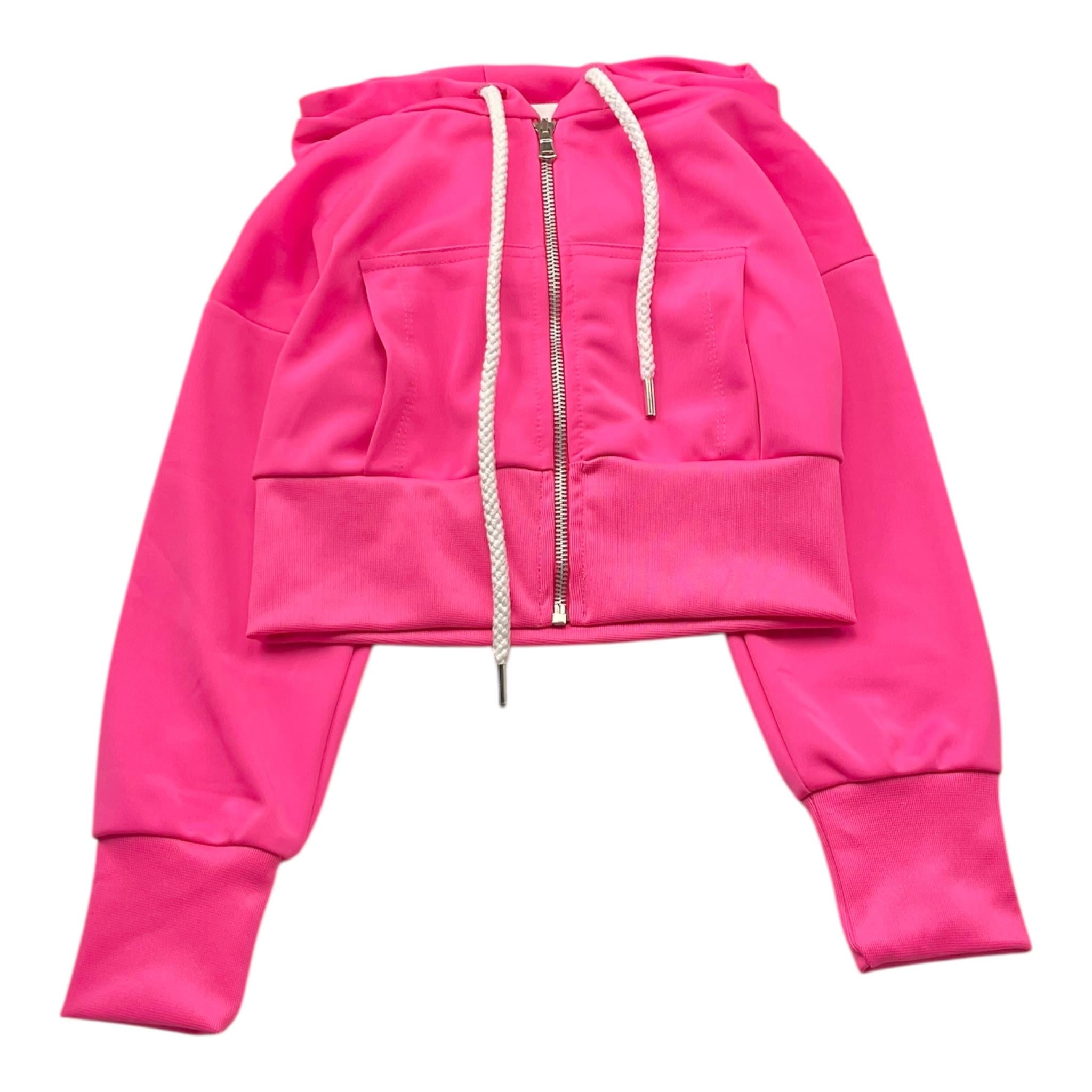 So Twee By Miss Grant Felpa Tinta Unita con Zip E Cappuccio per Bambina ST0002 FUXIA SO TWEE BY MISS GRANT 