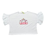 Mousse T-Shirt Girocollo Tinta Unita con Stampa per Neonata UNILEOON BIANCO MOUSSE 