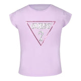 Guess T-Shirt Girocollo Tinta Unita con Stampa per Neonata K4GI11K6YW4 LILLA GUESS 