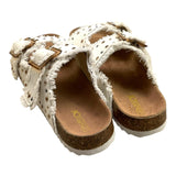 Colors Of California Solid Color Sandal With Buckles White For Girls
