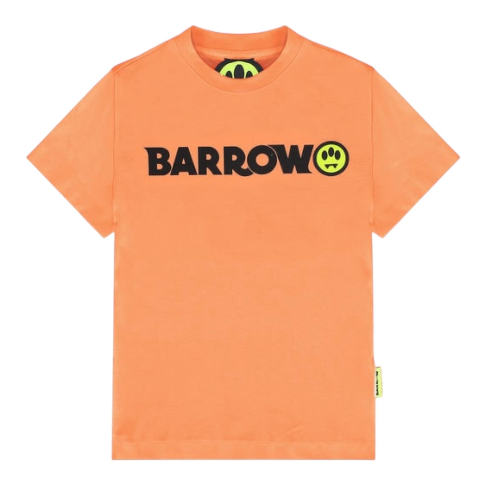 Barrow Kids T-Shirt Girocollo tinta unita con Stampa Arancione per Bambino S5BKJUTH063 ARANCIONE BARROW KIDS 