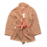 Vicolo Solid Color Cardigan With Pink Belt For Girls