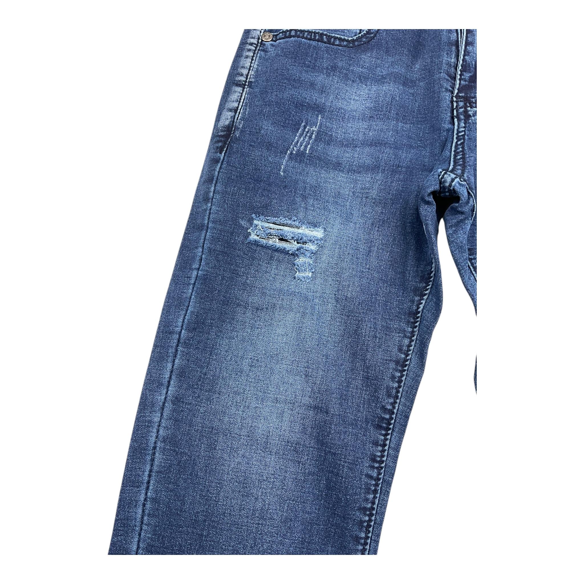 YOURS jeans tinta unita con strappi Blu per Bambino BY1505 BLU YOURS 